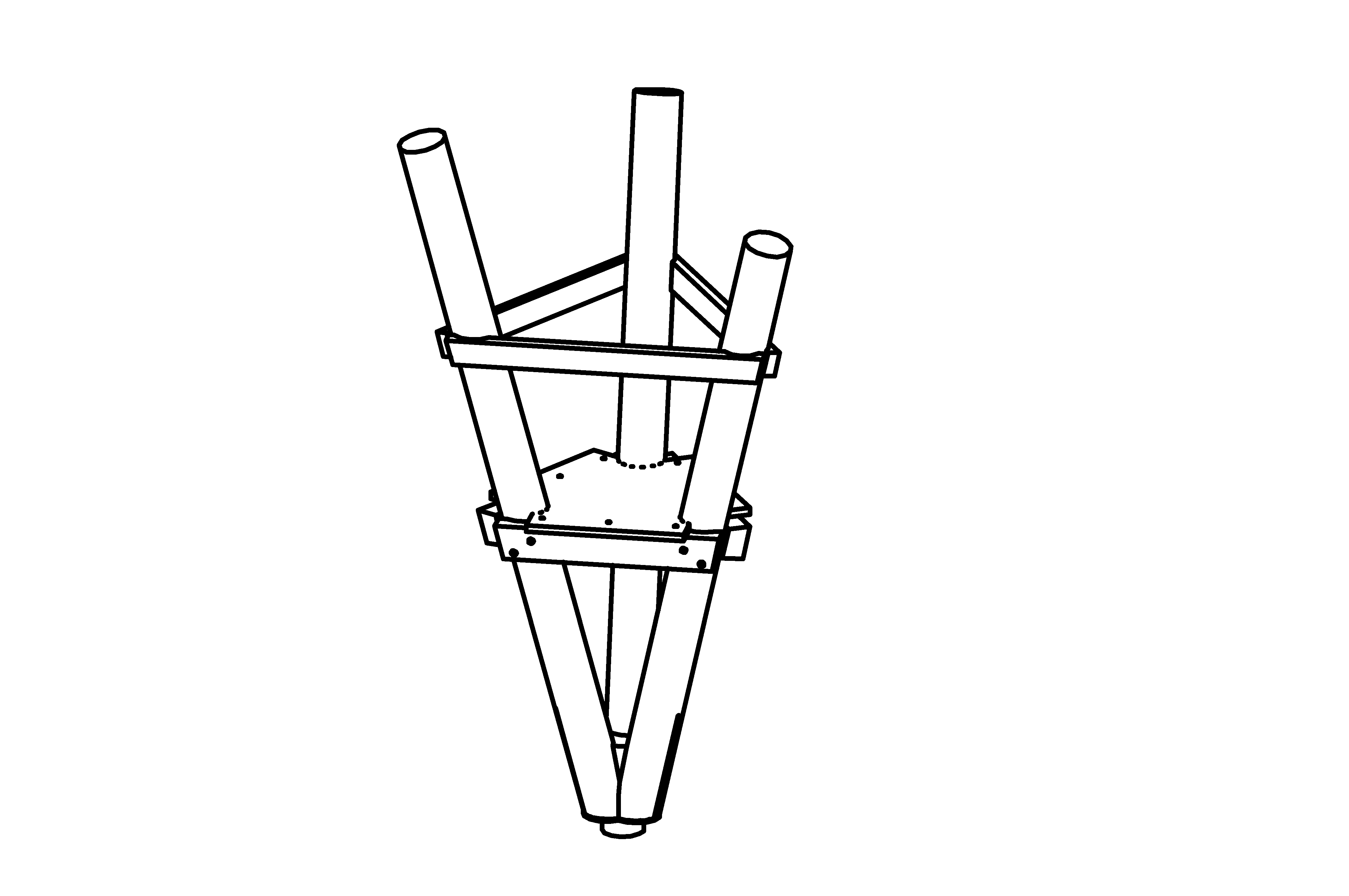 Triangular podium, height = 1.50 m