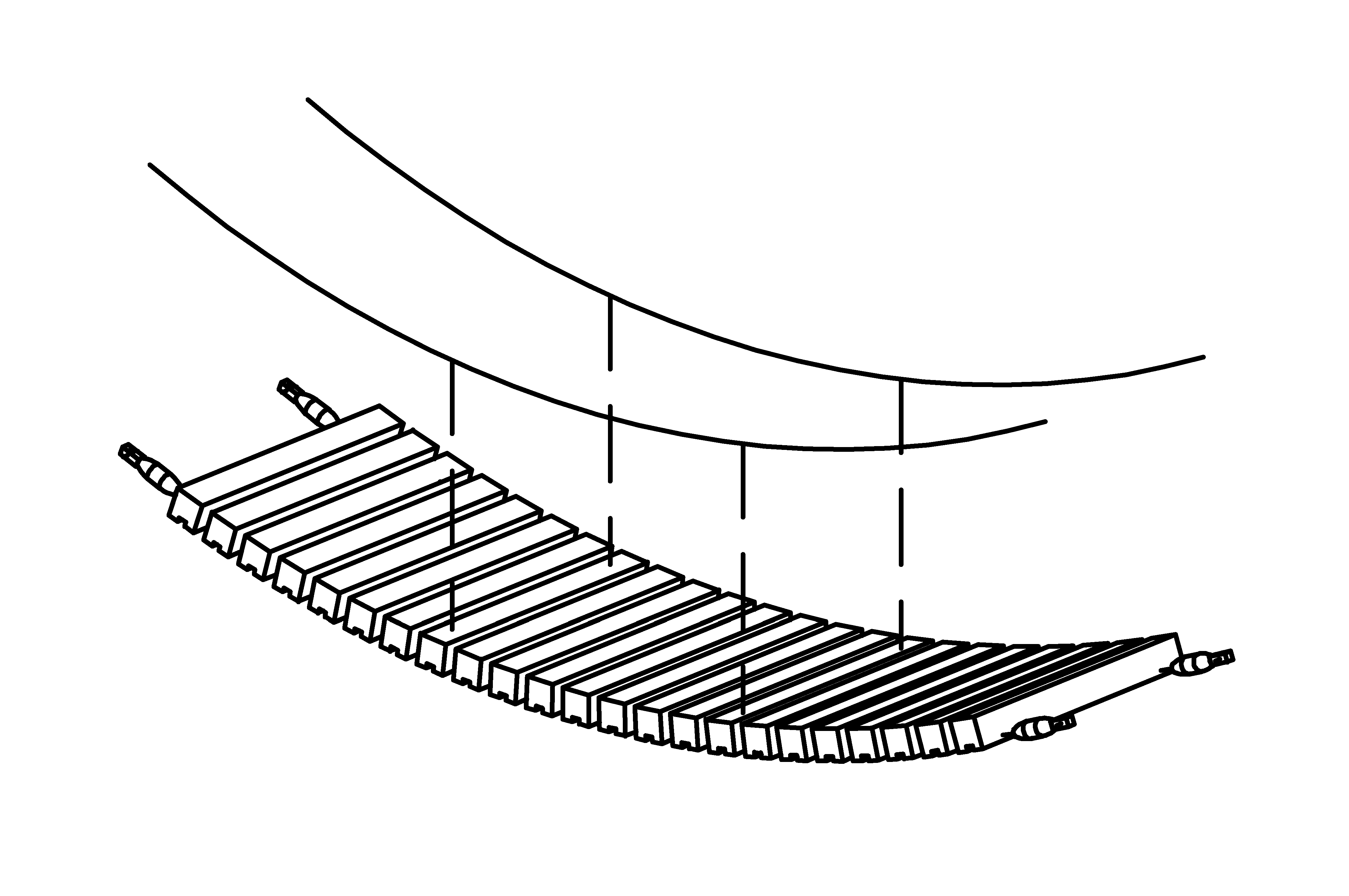 Running Boards with chain handrails, length = 5 m