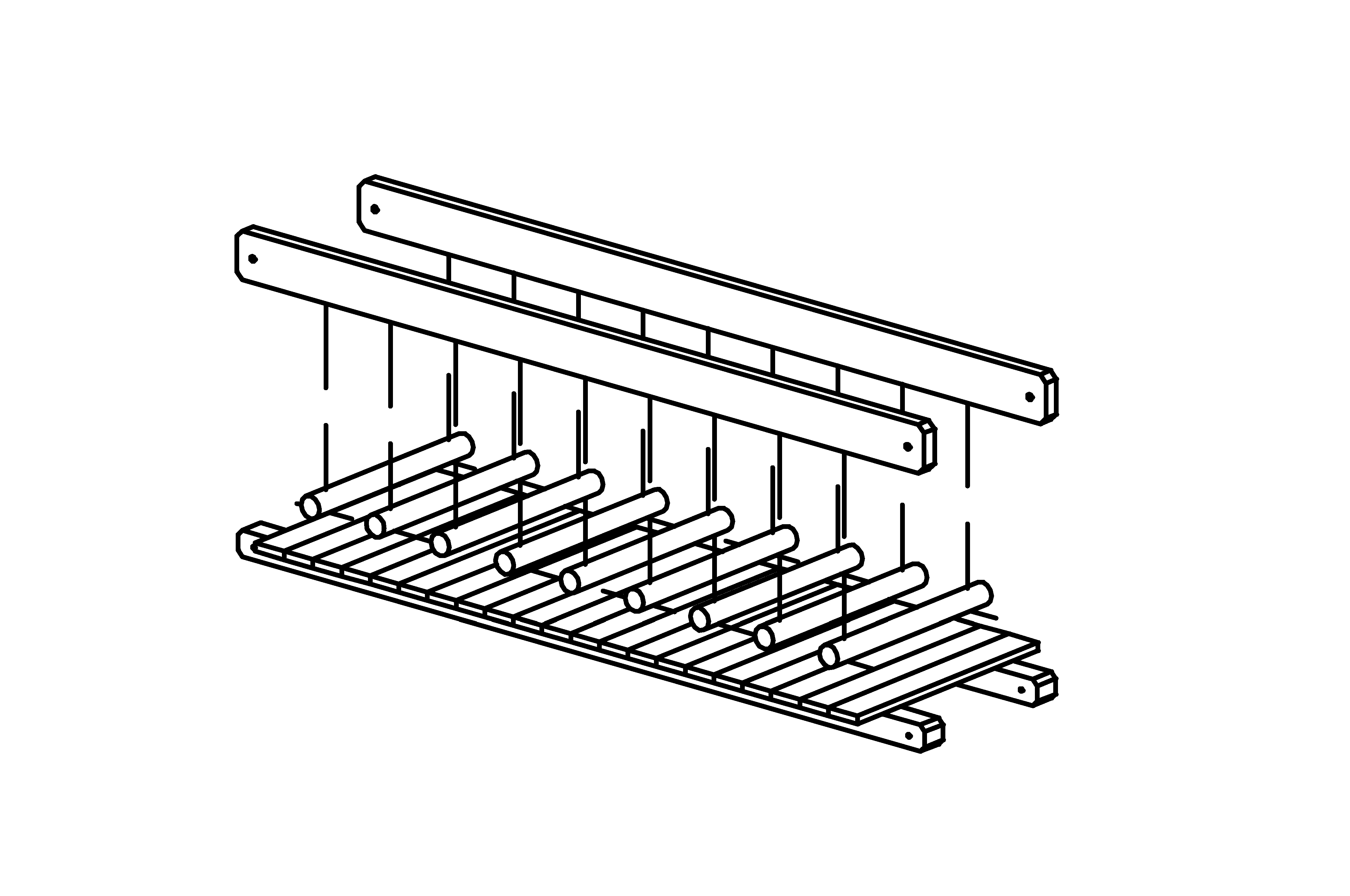 Handrail and Walkway with safety board for 3 m Chain Path