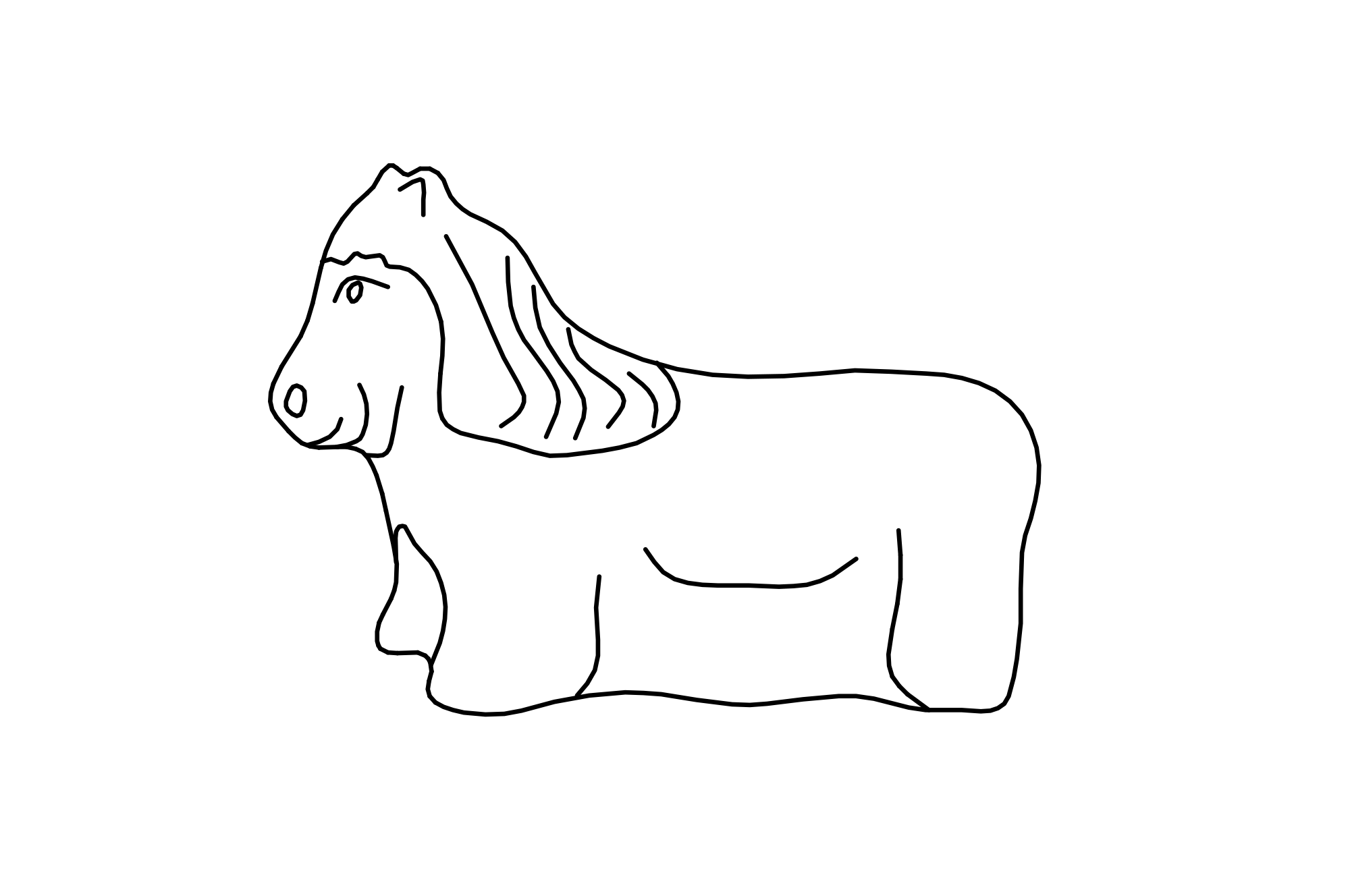 Stroking Stone Pony, colour brown