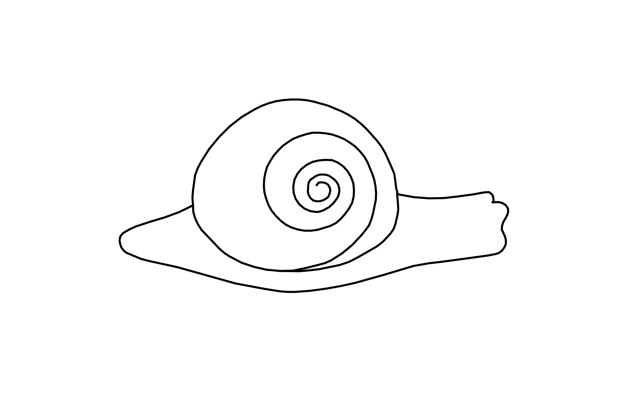 Stroking Stone Snail, colour yellow