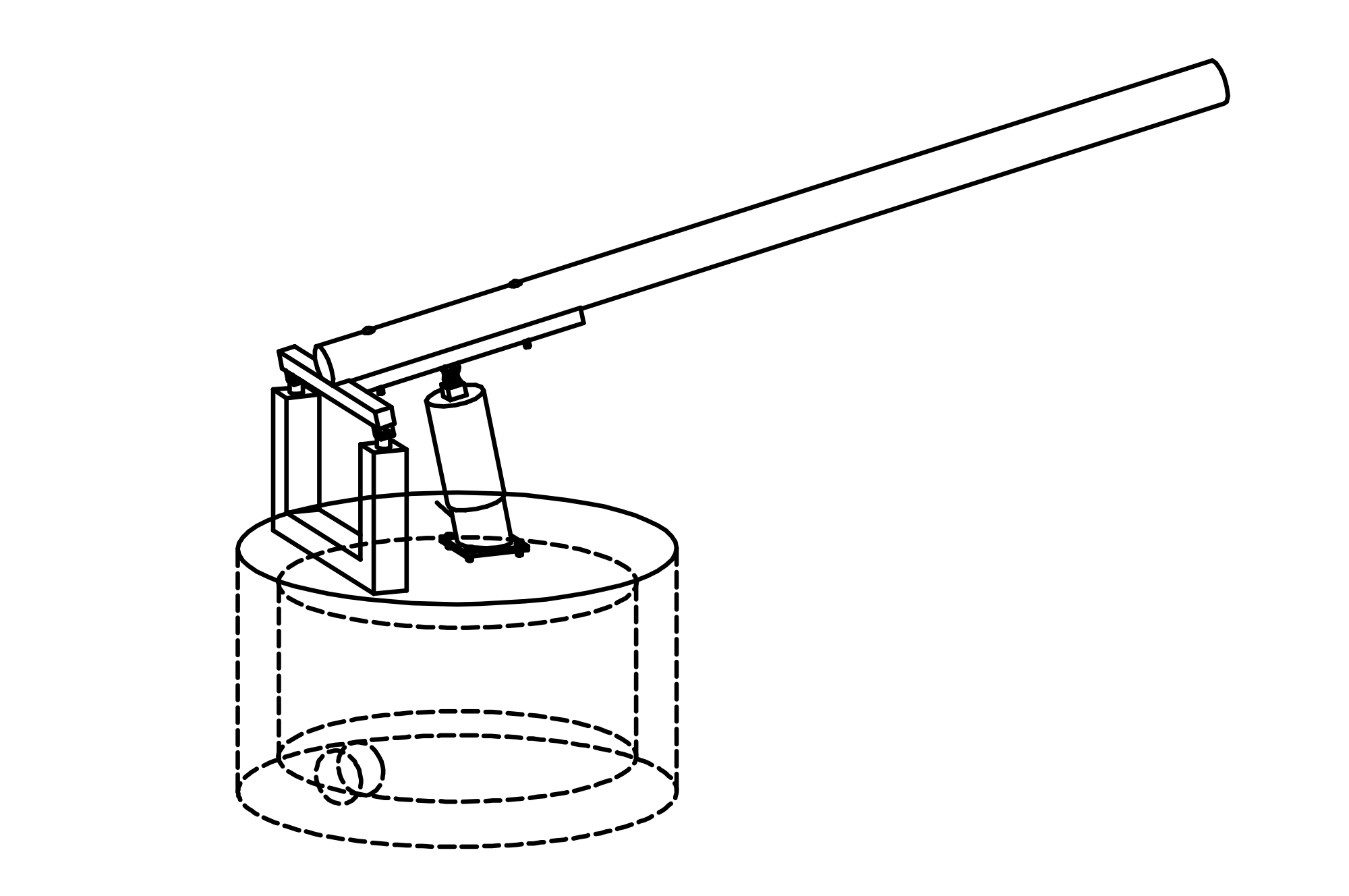 Long Handle Pump with water reservoir and one way distribution