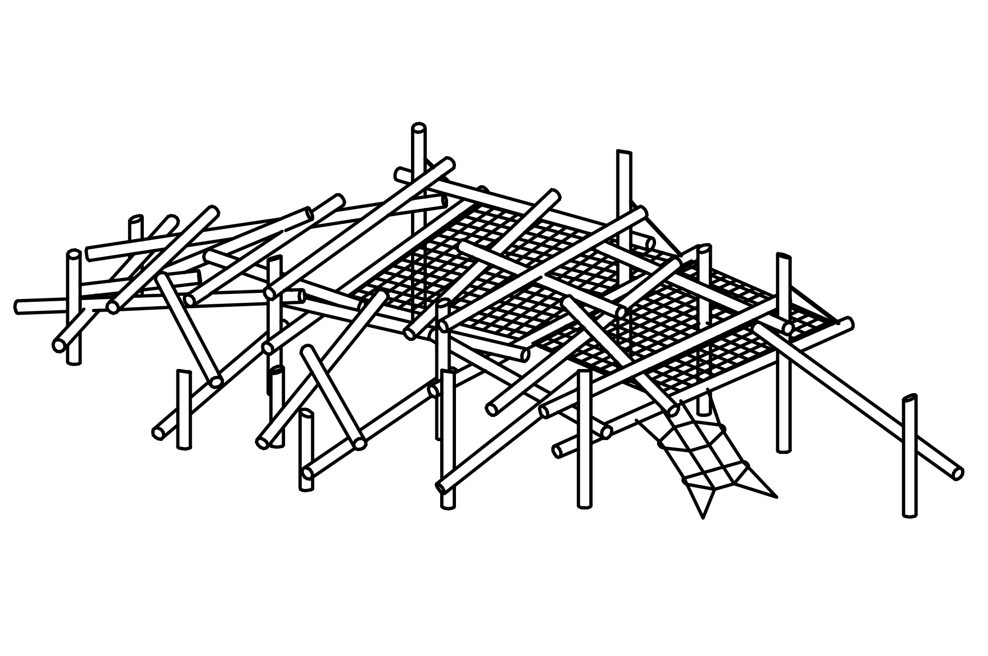 Climbing Structure 05, made of larch