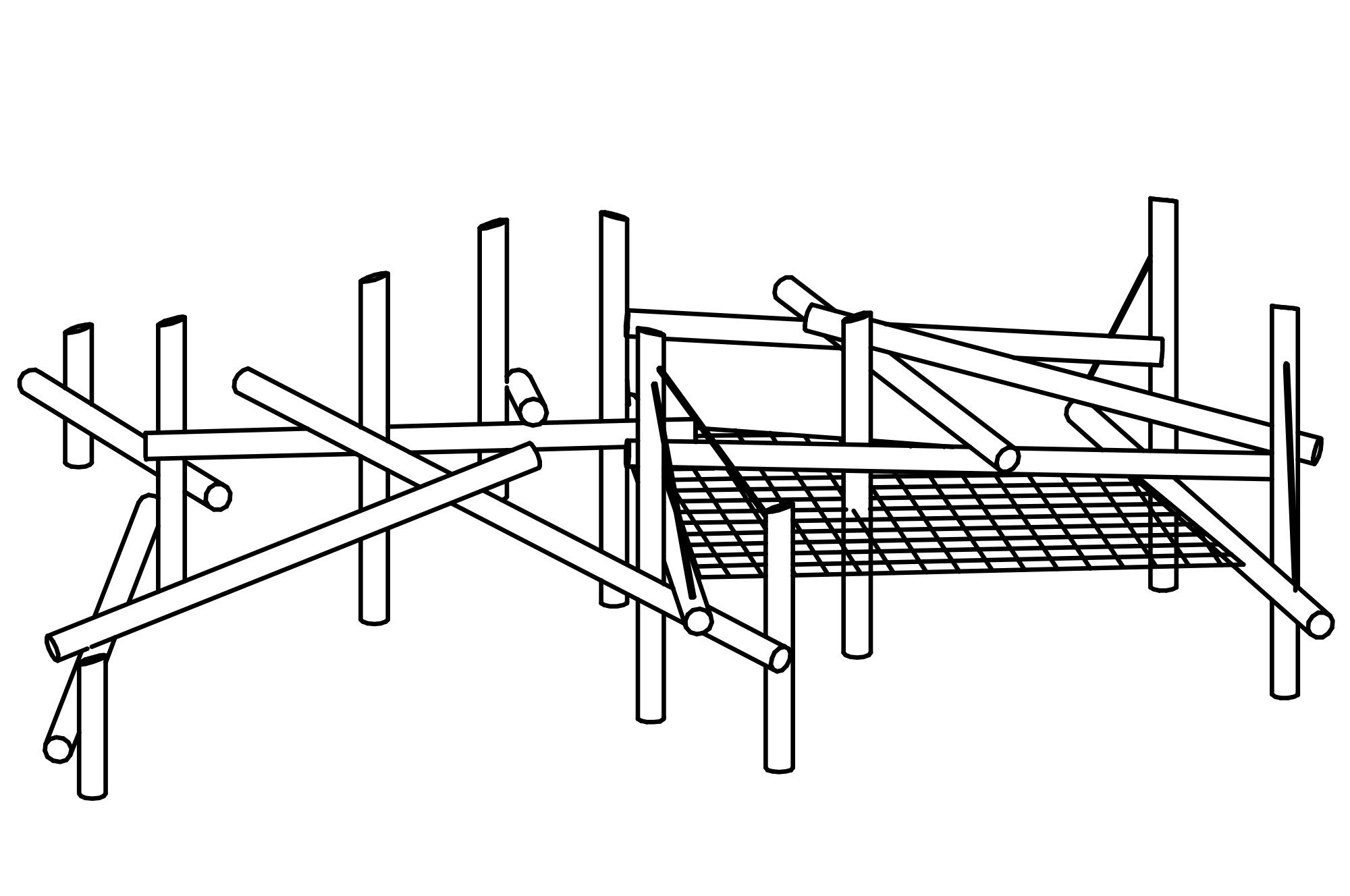 Climbing Structure 06, made of larch