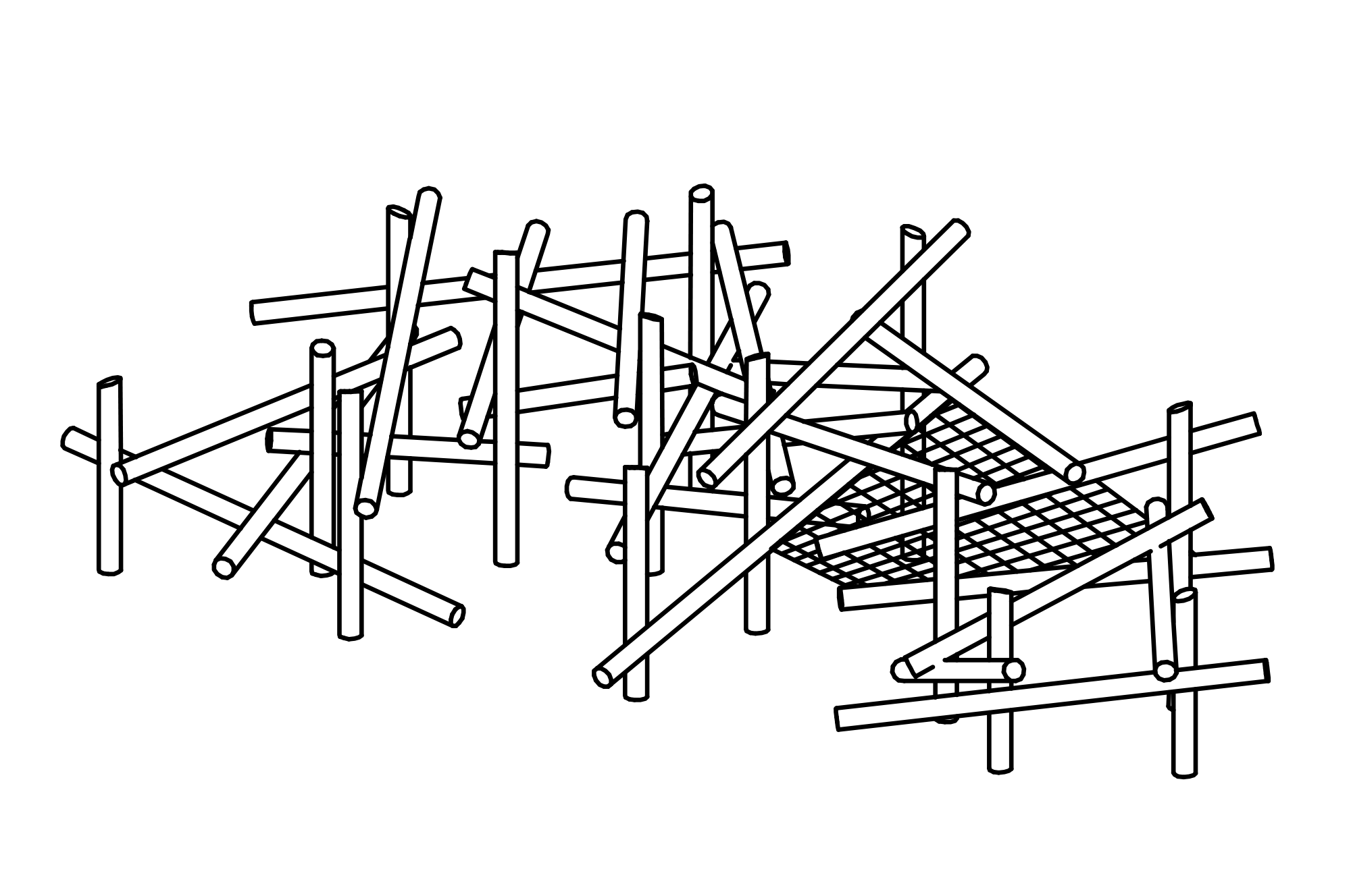 Climbing Structure 07 made of larch