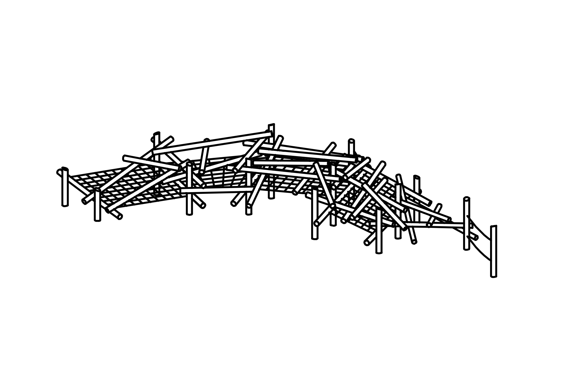 Climbing Structure 16 made of larch 