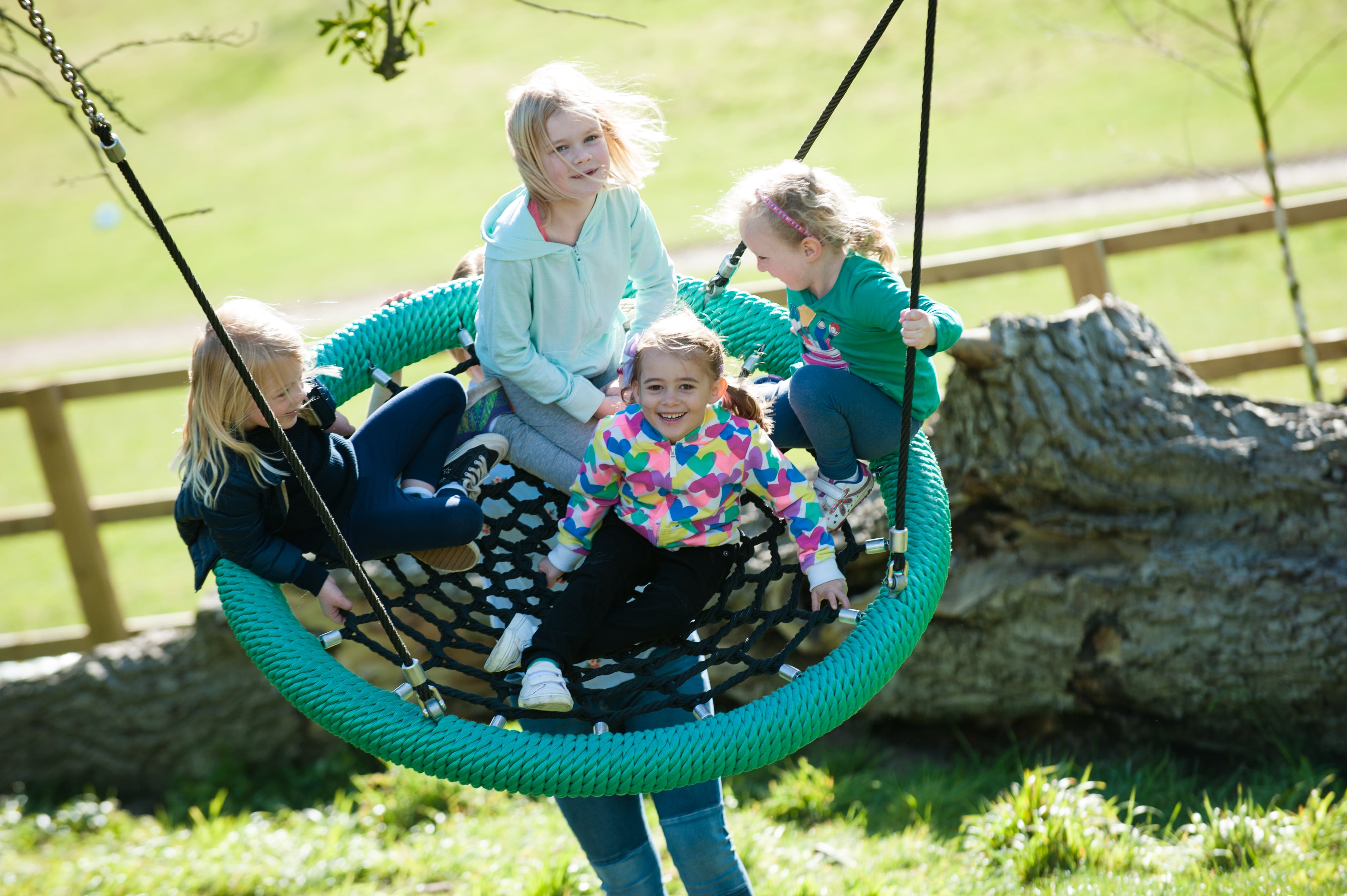 A basket swing that is ever popular the cradle nest swing allows children to join together for play fun