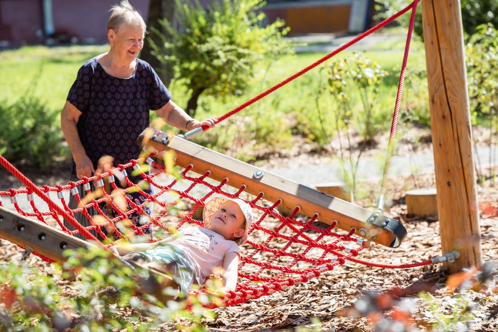 Playful or relaxing the hammock is fun for people of all ages to enjoy play